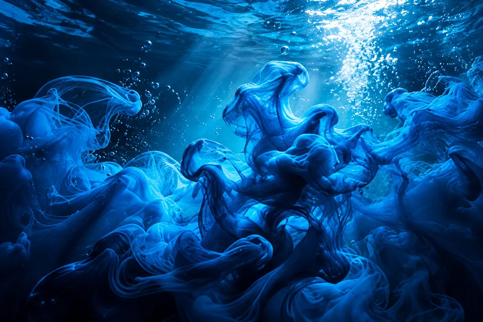 Deep Blue Ink Plumes