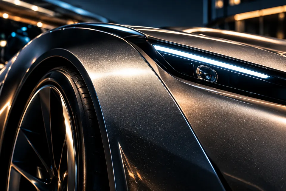 Luxury car fender and headlight